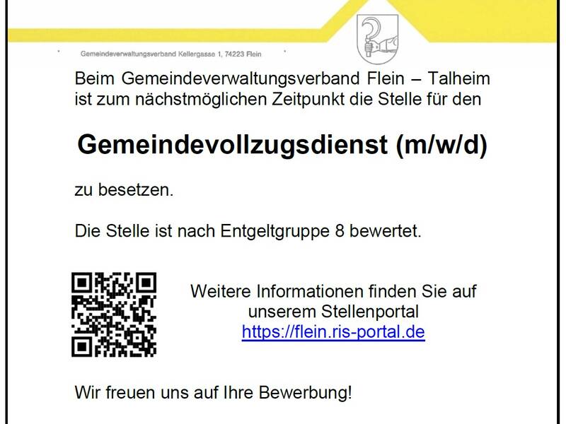 Stellenausschreibung Gemeindevollzugsdienst