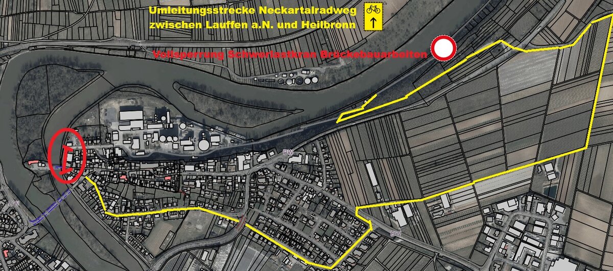 Kartew Umleitung Fahrradweg Lauffen