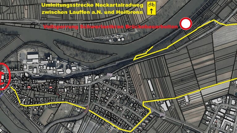 Kartew Umleitung Fahrradweg Lauffen