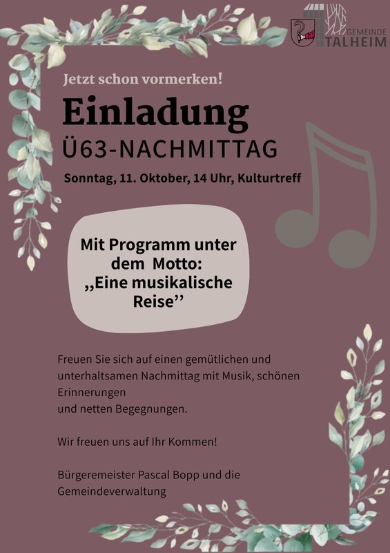Plakat Ü63 Nachmittag