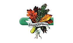 Logo mit Blätterstrauß und Schriftzug